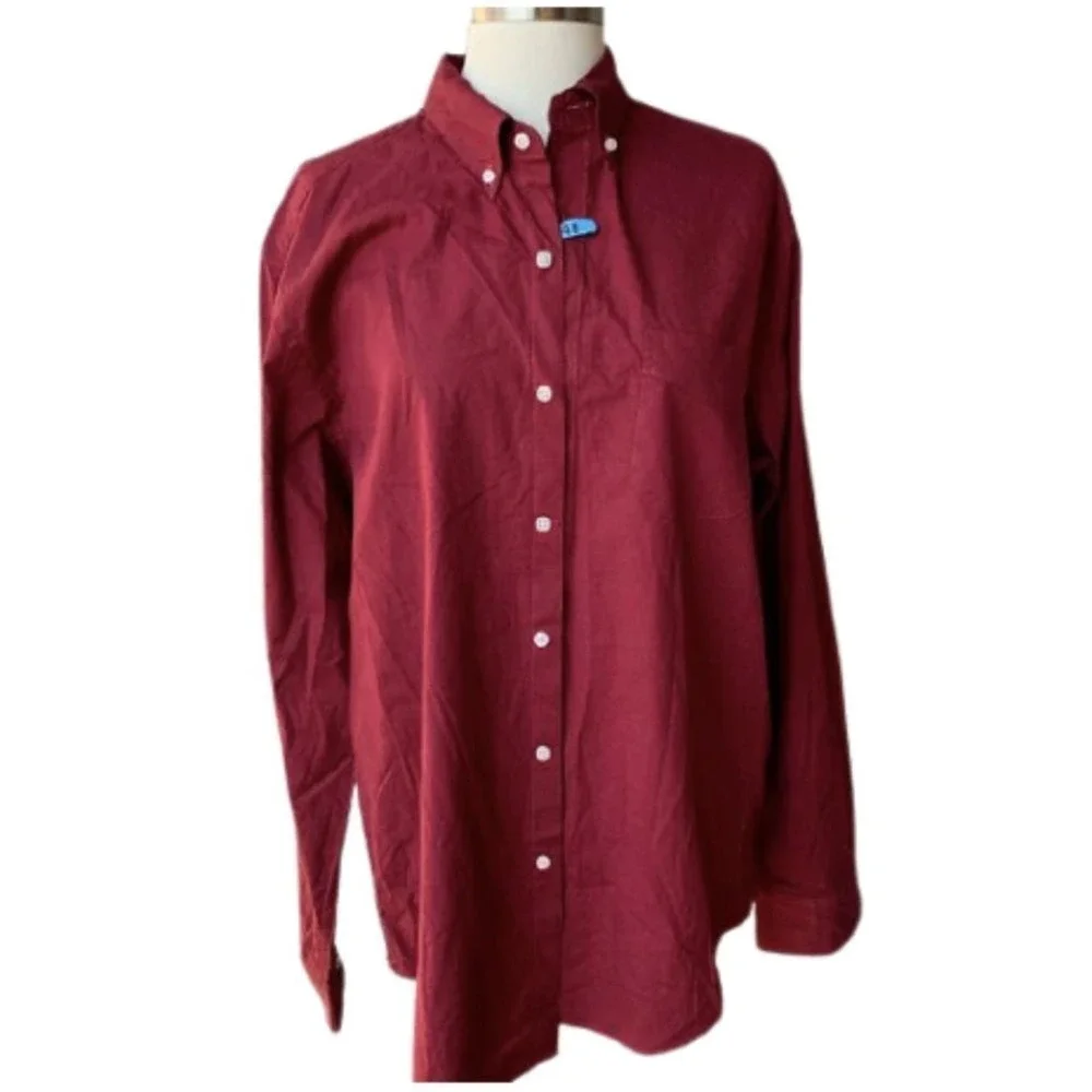 J.CREW Stretch Secret Wash Shirt Button Down Garment Dyed Poplin Red Classic Fit